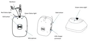 doro 450 Mobile Social Alarm - front and side view
