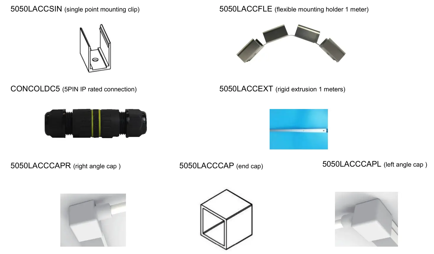 MEGA Deco Flex L 6pc Single Point Mounting Clips - Accessories
