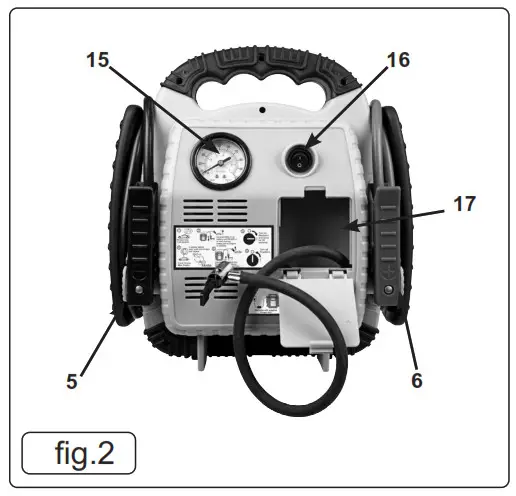 SEALEY RS132.V5 Emergency Jump Starter With Air Compressor 12v 900 Peak Amps - fig 2