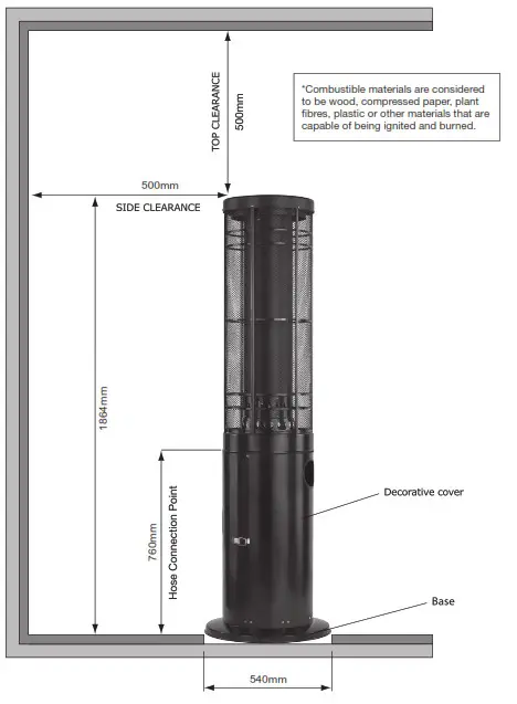 Gasmate CH206B Column Heater- COLUMN HEATER