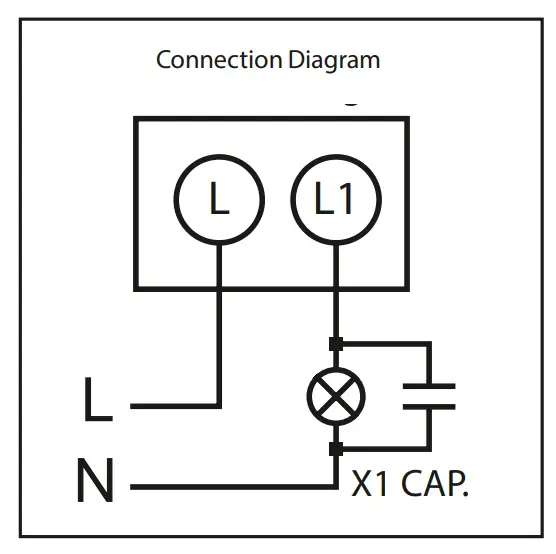 TIMEGUARD ST910 Motion Sensor PIR Light Switch 2 Wire - Connection Diagram 2