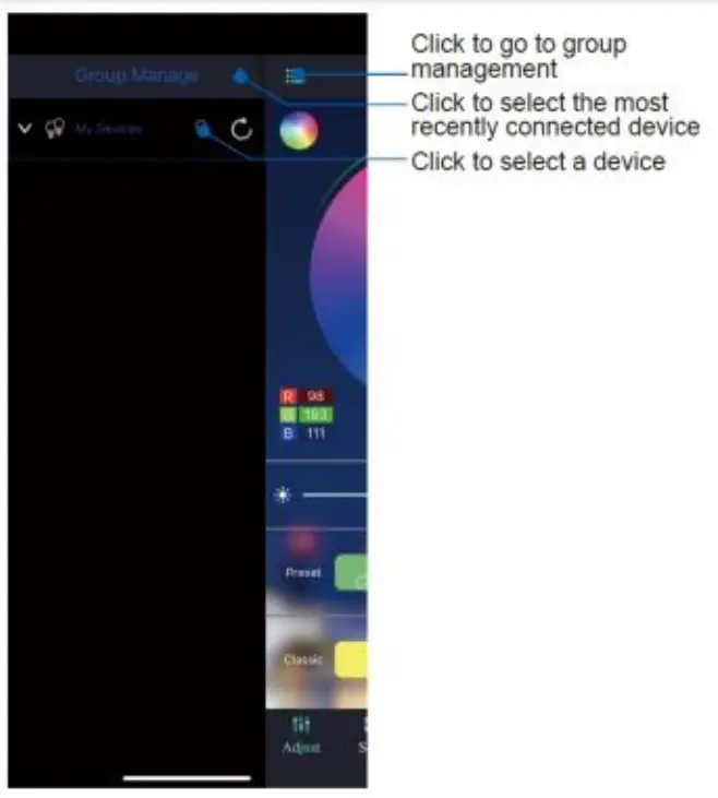 Lefei CSTR0504 LED strip lights - app
