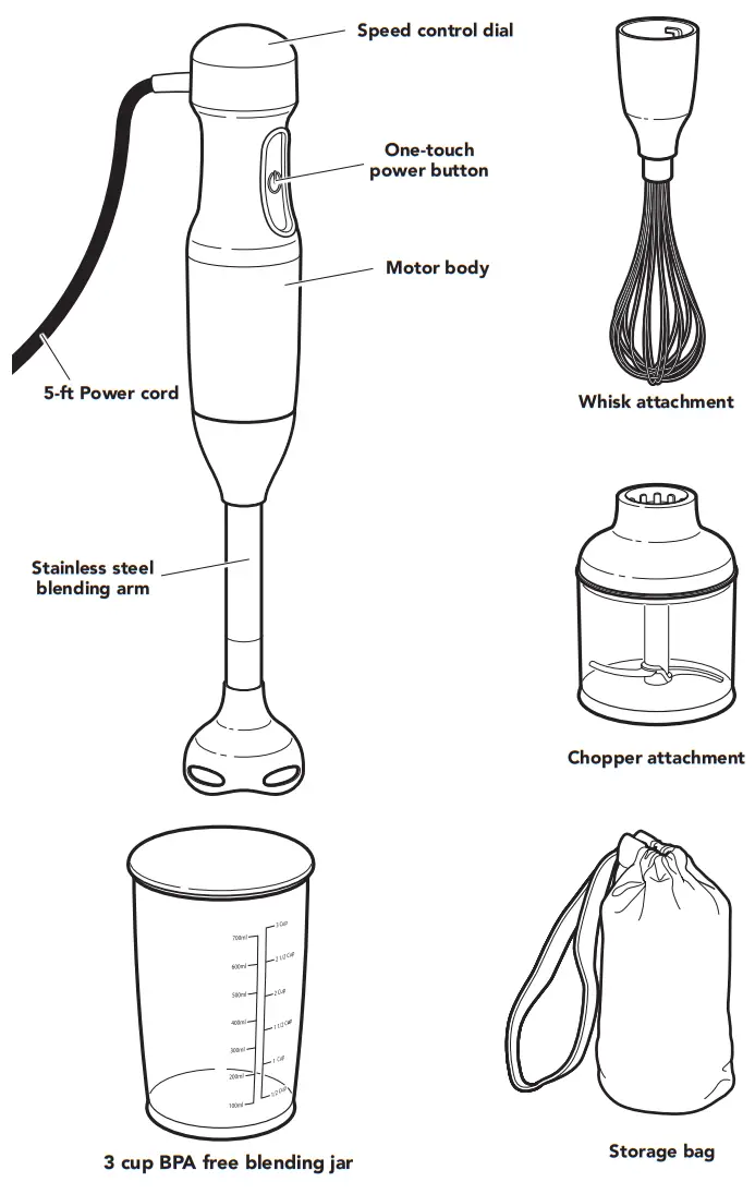 KitchenAid KHB2351 3 Speed Hand Blender - fig