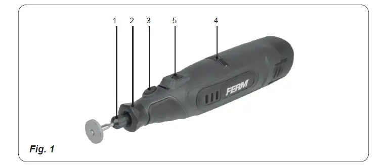 FERM CTM1016 Cordless Multifunction Tool 12 V 1.5 Ah fig 1