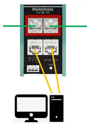 Helmholz TAP IE 100 Ethernet Test Access Point - Commissioning and use