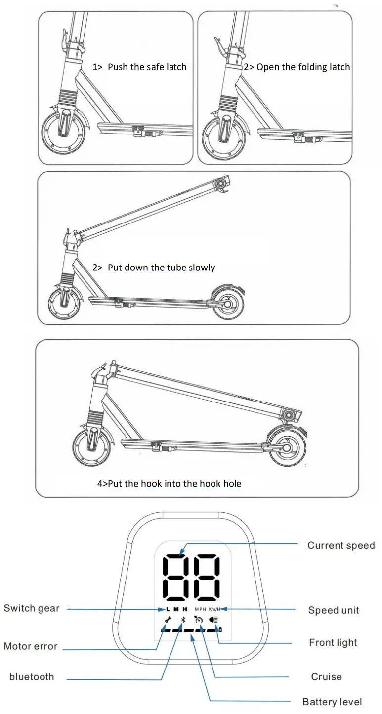 KUGOO S3 Electric Hoverboard and Scooter - Product diagram 1