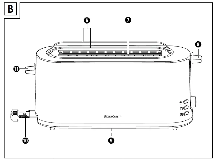 SILVERCREST STLE 1000 A1 Long-Slot Toaster-fig-2