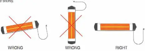 UFO Heater Econat C 15 Waterproof Electric Infrared Heater - Installation Position Warning