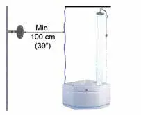 UFO Heater Econat C 15 Waterproof Electric Infrared Heater - Minimum Installation Distances 3