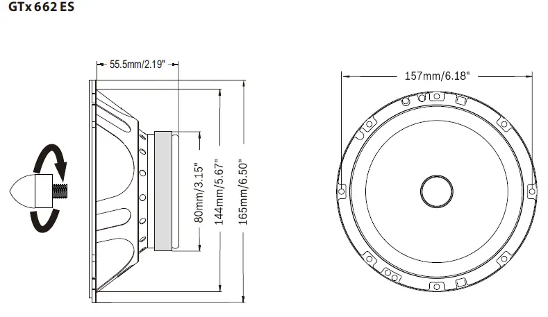 BLAUPUNKT GTX 402 ES 2-Way Coaxial Flush Mount Speaker FIG 3
