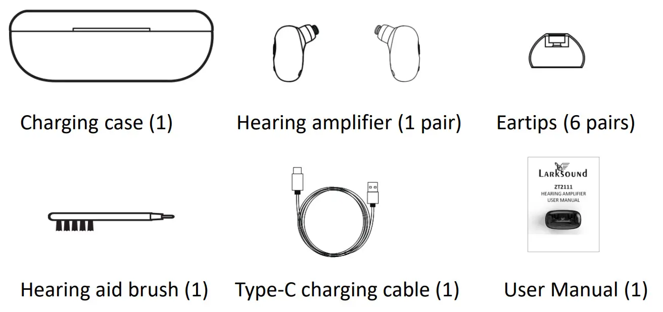 LARKSOUNd ZT2111 Hearing Amplifier - parts