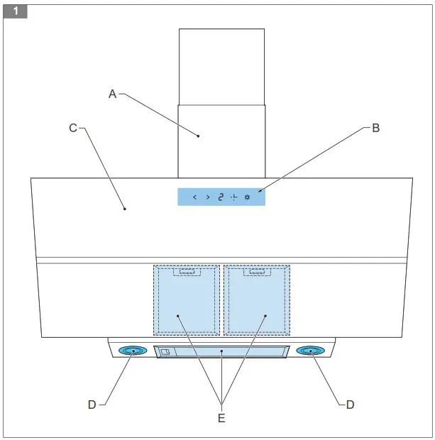 INVENTUM AKD9015GTZ Wall Mount Cooker Hood - overview