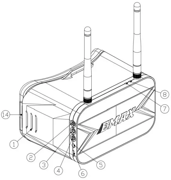 EMAX Transporter 2 5 8Ghz FPV Goggles - fig 5