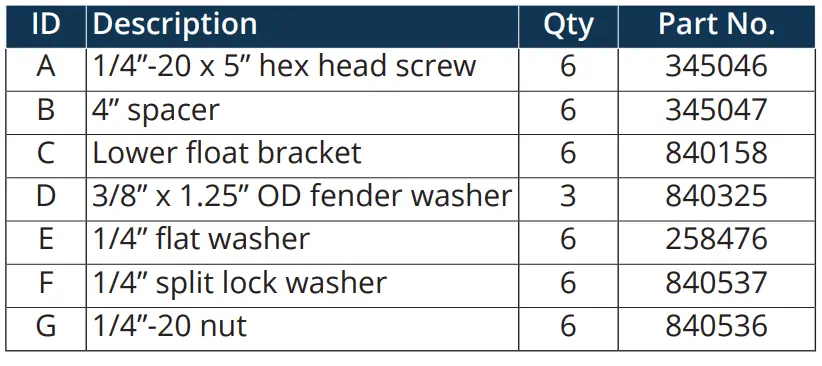Kasco 840306 3-Piece Sectional Float Kit1
