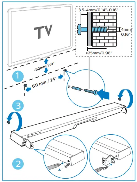 PHILIPS Soundbar - Wall mount