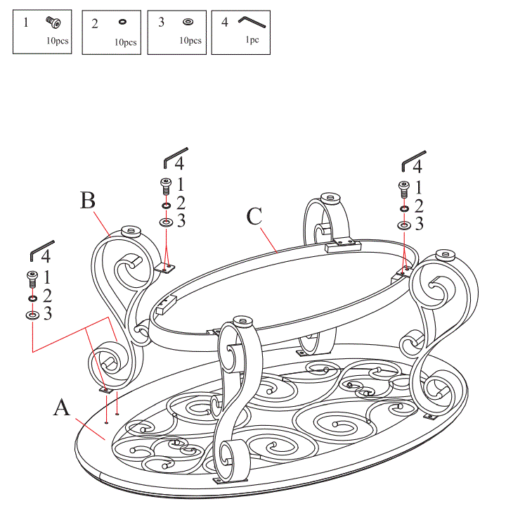 Furnitures 21601 Living Room Oval Cocktail Table 3