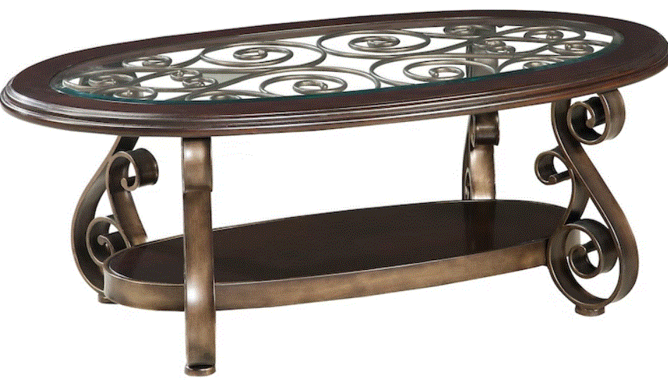 Furnitures 21601 Living Room Oval Cocktail Table