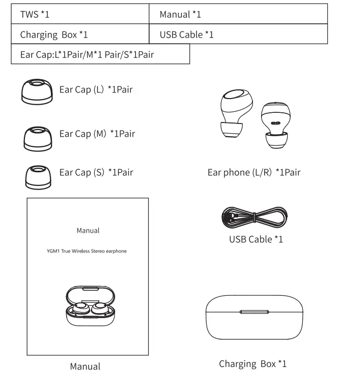 Yunguo YGM1 Wireless Stereo Earphone fig (1)