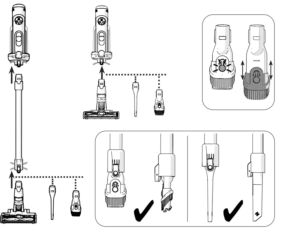 Numatic NQ100 Quick Commercial Battery Stick Vacuum Cleaner - Accessory Fitting