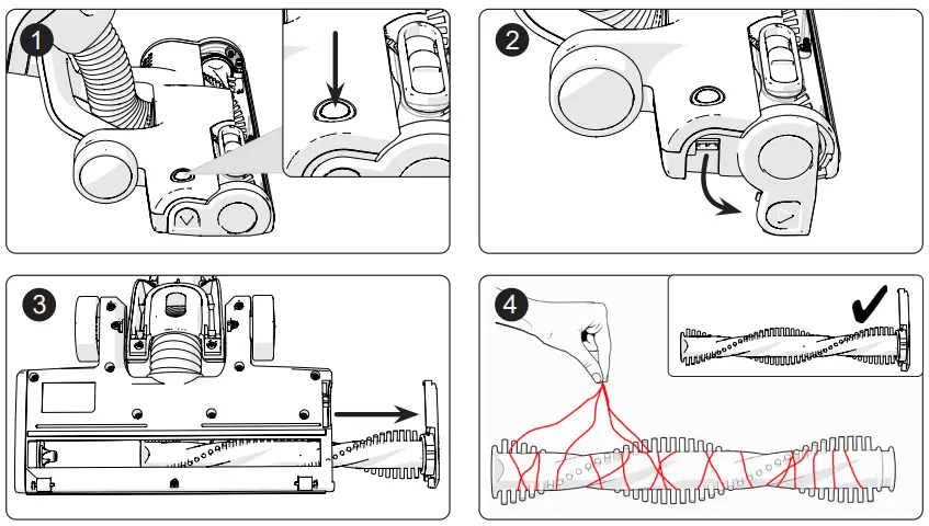 Numatic NQ100 Quick Commercial Battery Stick Vacuum Cleaner - Brush Roller Removal & Cleaning