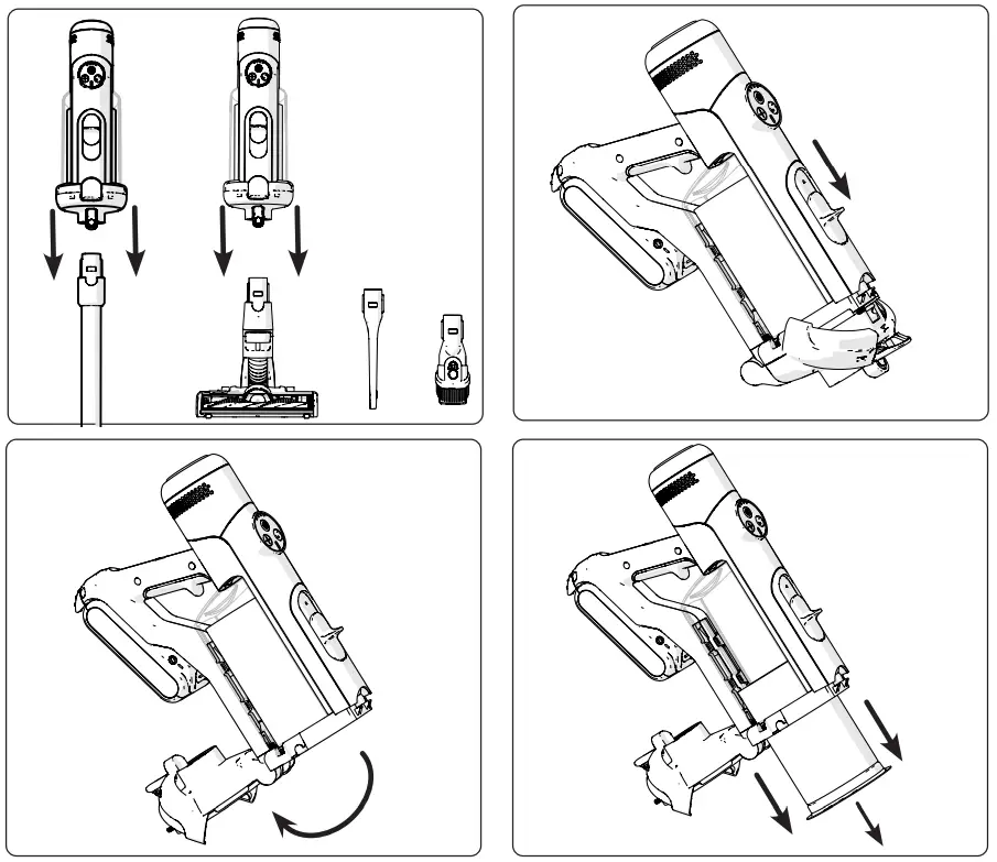 Numatic NQ100 Quick Commercial Battery Stick Vacuum Cleaner - Disposable Pod Emptying