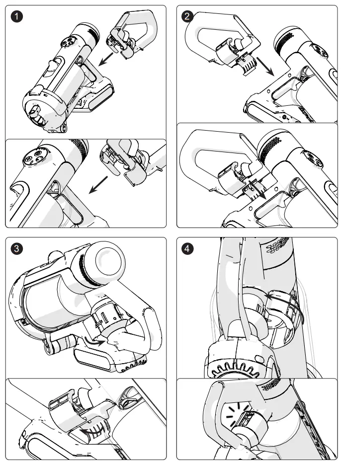 Numatic NQ100 Quick Commercial Battery Stick Vacuum Cleaner - Extension Handle Fitting