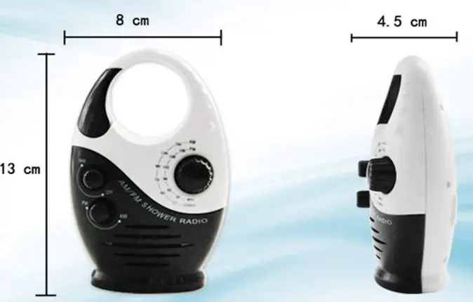 UXELY-Shower-Radio-Bathroom-Radio-AM-FM-Built-in-Speaker-fig-1
