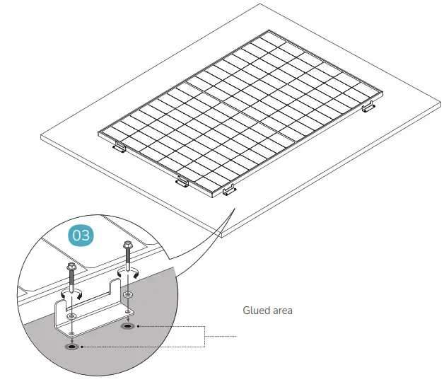 ECOFLOW Rigid Solar Panel Mounting Feet - Glued area2