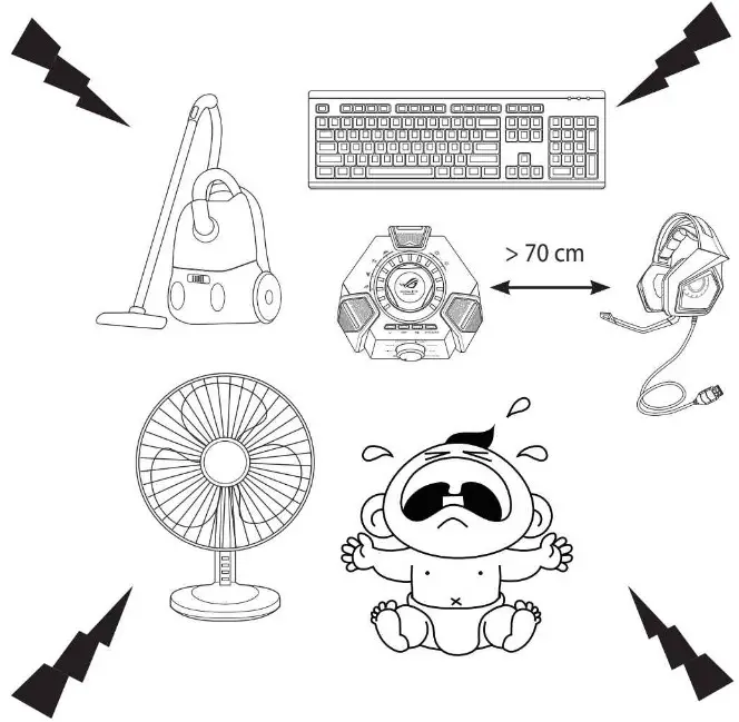 ASUS ROG Centurion True 7.1 Gaming - envionmental noise