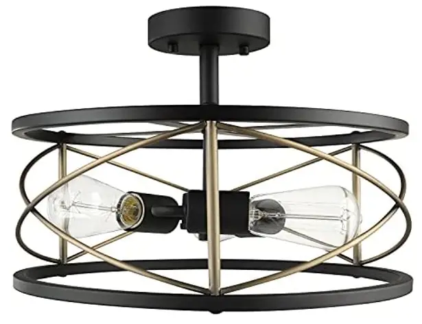 globe 61121 Electric Emmanuelle 19.25 in. 6-Light Matte Black Semi Flush Mount Ceiling Ligh