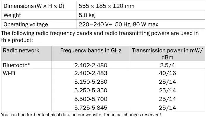 MusicStation - Technical Data