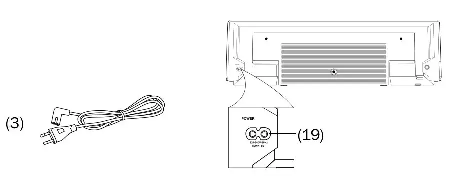 MusicStation - mains cord and POWER jack
