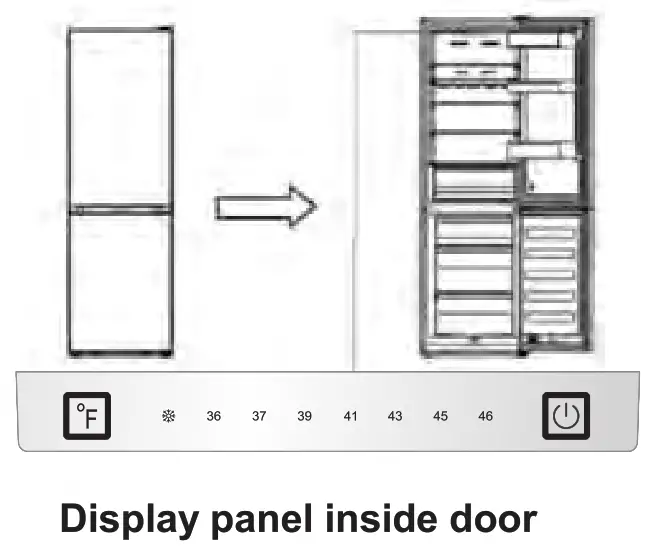 Hisense RB11N6CSE Counter Depth Bottom Mount Refrigerator- display