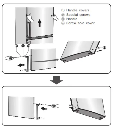 Hisense RB11N6CSE Counter Depth Bottom Mount Refrigerator- handle j