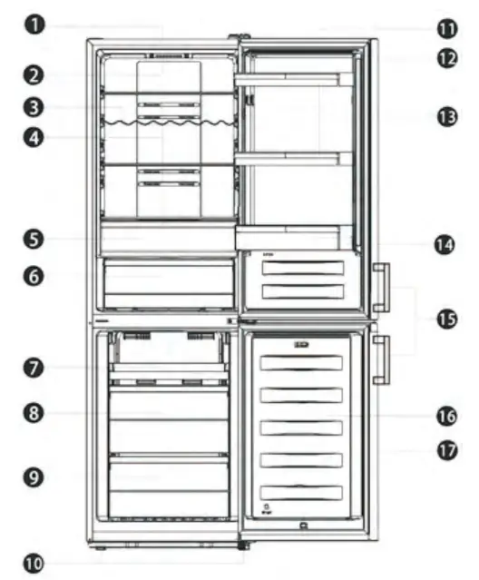 Hisense RB11N6CSE Counter Depth Bottom Mount Refrigerator- refrigeratogr