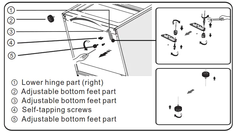 Hisense RB11N6CSE Counter Depth Bottom Mount Refrigerator- tighten