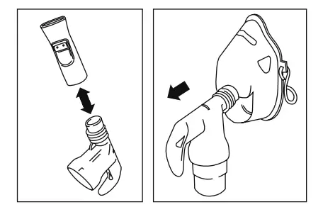 Remove mouthpiece and attach mask