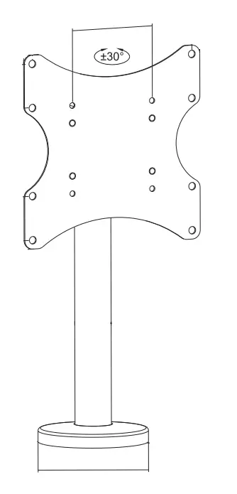 4400 M VESA Bolt Down TV-mount Turn 200 MAX