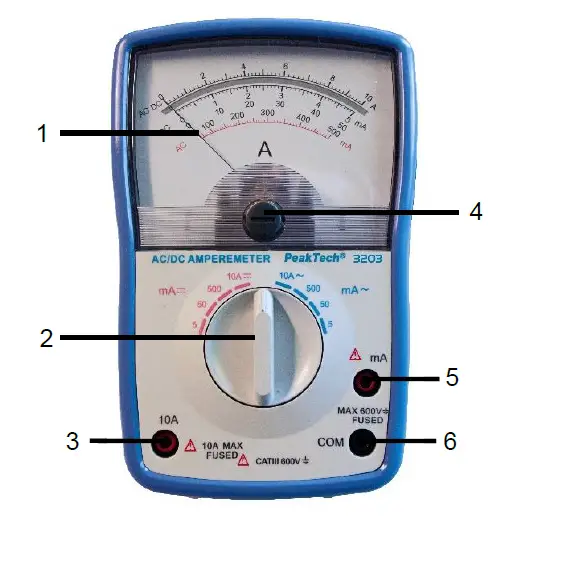 PeakTech-3203-Analog-Ammeter-Instruction-Manual-fig-1