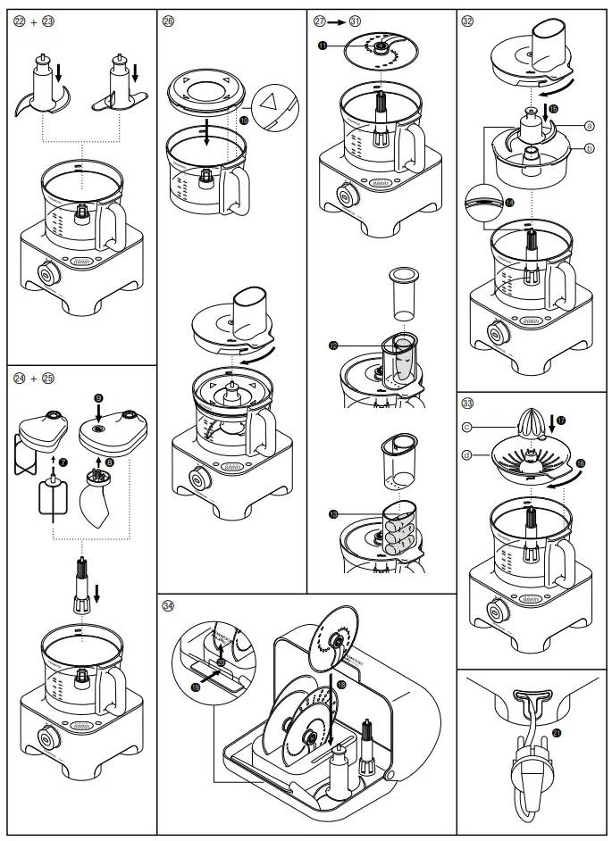 KENWOOD FPM810 Series MultiPro Sense Food Processor Operating Instruction illustration