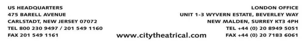 CITY THEATRICAL 5903 Multiverse Node 2.4GHz User Manual - Contact