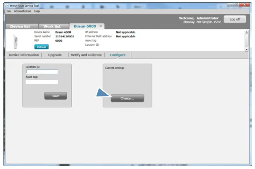 Click the Change button