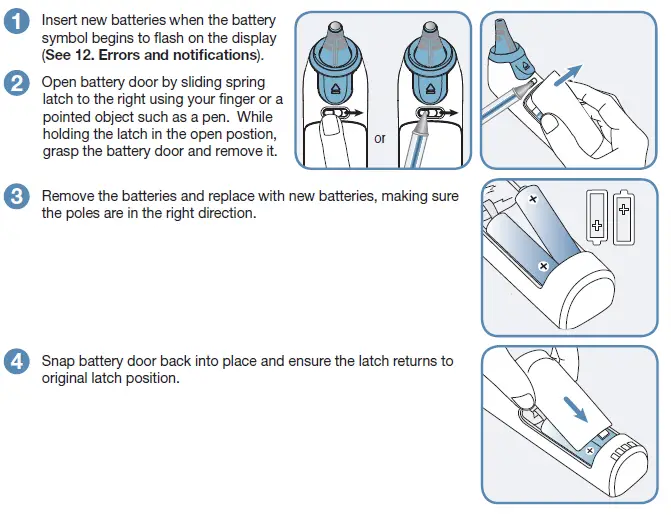 Replacing the batteries