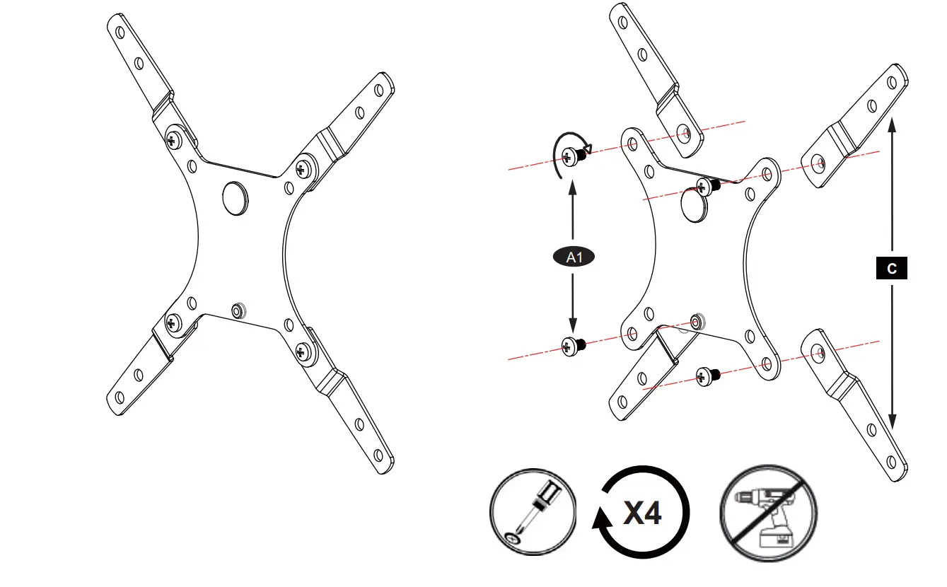 Step 2b- Monitor Adapters Attachment To Monitor Plate