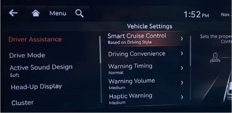 GENESIS 2022 G80 - ADVANCED DRIVER ASSISTANCE SYSTEMS 3