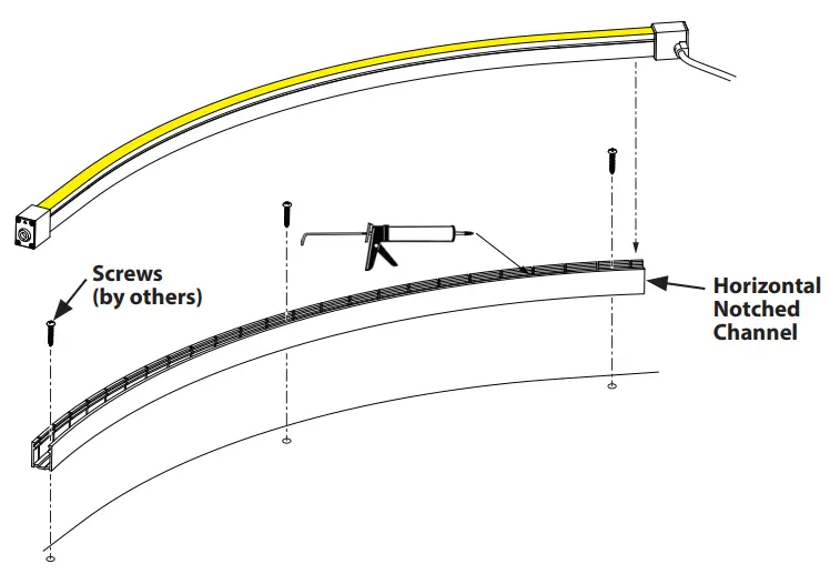Install Trace Horizontal in Notched Mounting Channel