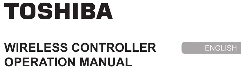 Toshiba RB-RXS33-E Wireless Infra-red Remote Controller User Manual