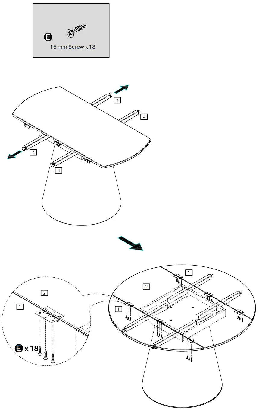 habitat Iver Dining Table and 4 Hannah Black Chairs - Panel7