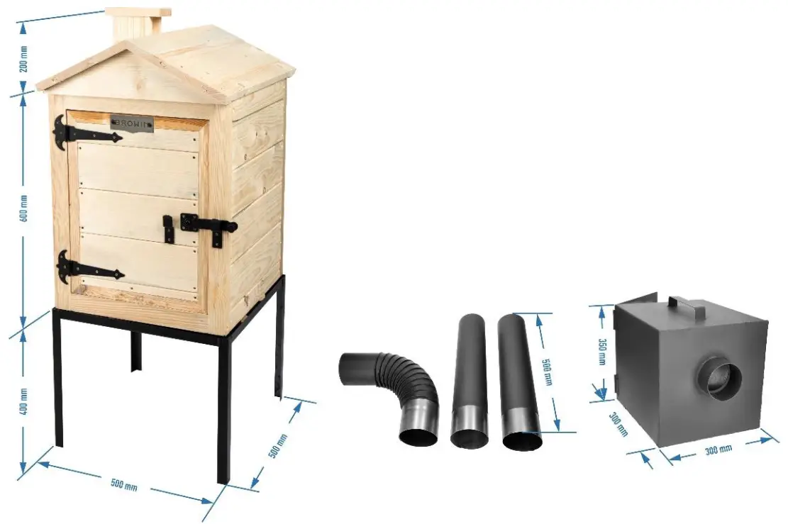 BROWIN 330334 Wooden Smoker With Firebox - Figure 1