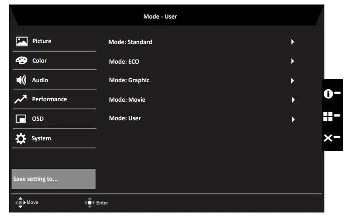 Acer V277K LCD Monitor - Setting